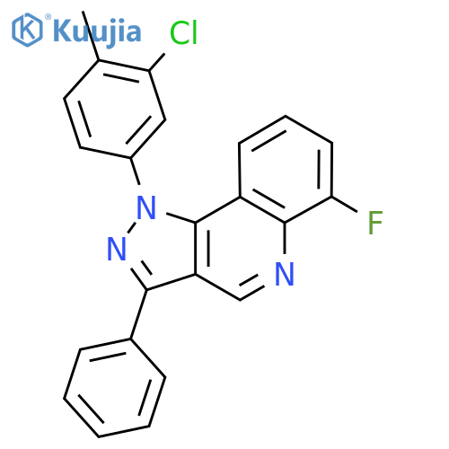 1-(3-chloro-4-methylphenyl)-6-fluoro-3-phenyl-1H-pyrazolo4,3-cquinoline structure