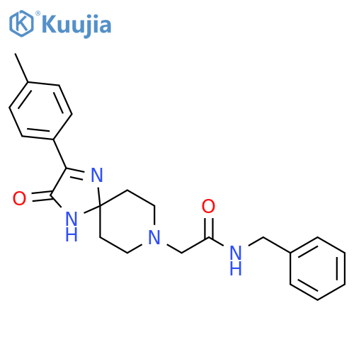N-benzyl-2-2-(4-methylphenyl)-3-oxo-1,4,8-triazaspiro4.5dec-1-en-8-ylacetamide structure