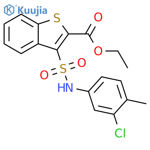 ethyl 3-(3-chloro-4-methylphenyl)sulfamoyl-1-benzothiophene-2-carboxylate structure
