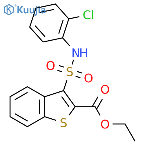 ethyl 3-(2-chlorophenyl)sulfamoyl-1-benzothiophene-2-carboxylate structure