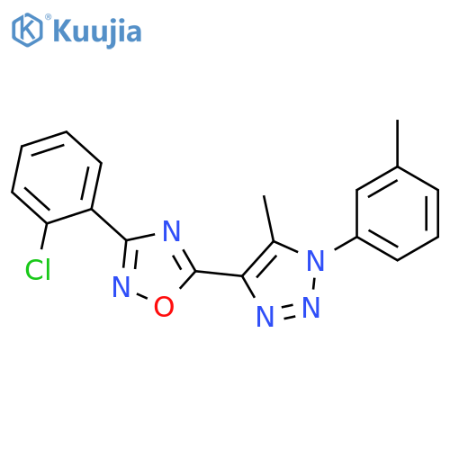 3-(2-chlorophenyl)-5-5-methyl-1-(3-methylphenyl)-1H-1,2,3-triazol-4-yl-1,2,4-oxadiazole structure