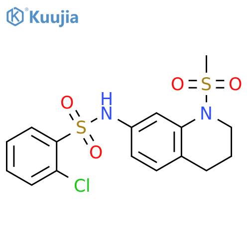 2-chloro-N-(1-methanesulfonyl-1,2,3,4-tetrahydroquinolin-7-yl)benzene-1-sulfonamide structure