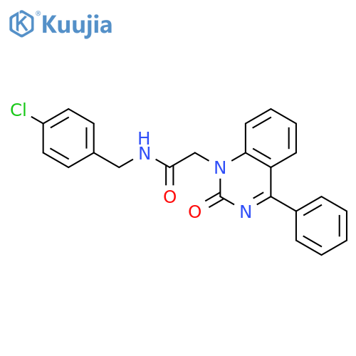 N-(4-chlorophenyl)methyl-2-(2-oxo-4-phenyl-1,2-dihydroquinazolin-1-yl)acetamide structure