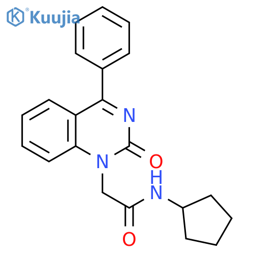 N-cyclopentyl-2-(2-oxo-4-phenyl-1,2-dihydroquinazolin-1-yl)acetamide structure