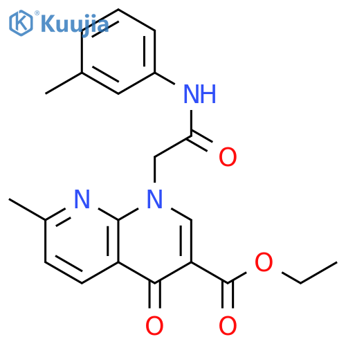 ethyl 7-methyl-1-{(3-methylphenyl)carbamoylmethyl}-4-oxo-1,4-dihydro-1,8-naphthyridine-3-carboxylate structure