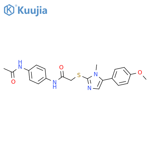 N-(4-acetamidophenyl)-2-{5-(4-methoxyphenyl)-1-methyl-1H-imidazol-2-ylsulfanyl}acetamide structure