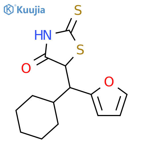 4-Thiazolidinone, 5-(cyclohexyl-2-furanylmethyl)-2-thioxo- structure