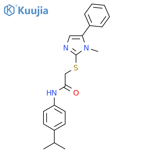 2-(1-methyl-5-phenyl-1H-imidazol-2-yl)sulfanyl-N-4-(propan-2-yl)phenylacetamide structure