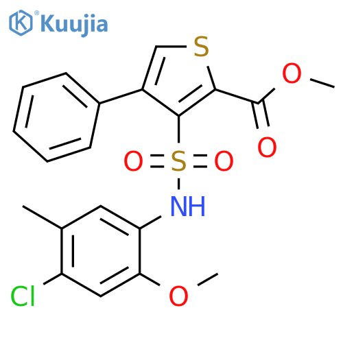 methyl 3-(4-chloro-2-methoxy-5-methylphenyl)sulfamoyl-4-phenylthiophene-2-carboxylate structure