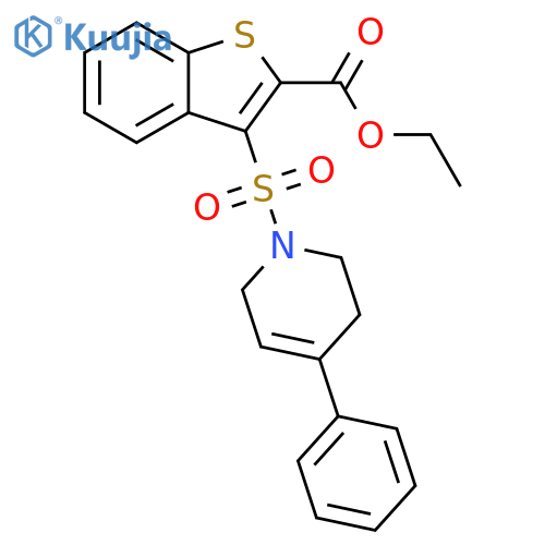 ethyl 3-[(4-phenyl-3,6-dihydropyridin-1(2H)-yl)sulfonyl]-1-benzothiophene-2-carboxylate structure