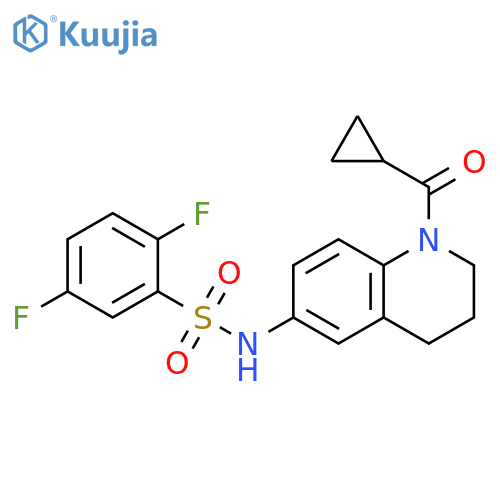 N-(1-cyclopropanecarbonyl-1,2,3,4-tetrahydroquinolin-6-yl)-2,5-difluorobenzene-1-sulfonamide structure