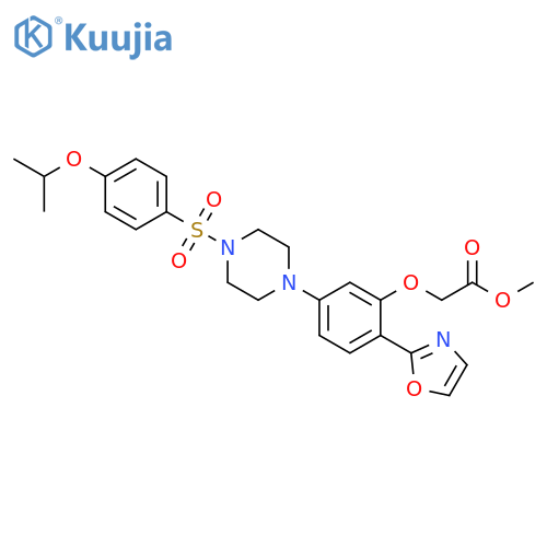 Methyl 2-[5-[4-[[4-(1-methylethoxy)phenyl]sulfonyl]-1-piperazinyl]-2-(2-oxazolyl)phenoxy]acetate structure