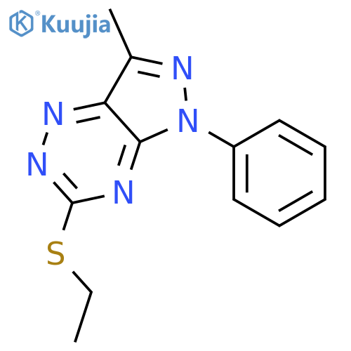 5H-Pyrazolo[3,4-e]-1,2,4-triazine, 3-(ethylthio)-7-methyl-5-phenyl- structure