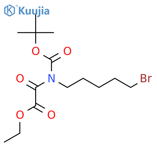 N-tert-butyloxycarbonyl N-5-bromopentyl ethyl oxamate structure