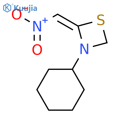 1,3-Thiazetidine, 3-cyclohexyl-2-(nitromethylene)- structure