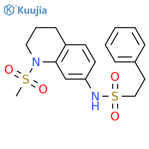 N-(1-methanesulfonyl-1,2,3,4-tetrahydroquinolin-7-yl)-2-phenylethane-1-sulfonamide structure