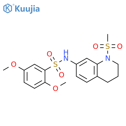 N-(1-methanesulfonyl-1,2,3,4-tetrahydroquinolin-7-yl)-2,5-dimethoxybenzene-1-sulfonamide structure