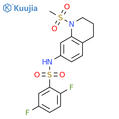 2,5-difluoro-N-(1-methanesulfonyl-1,2,3,4-tetrahydroquinolin-7-yl)benzene-1-sulfonamide structure