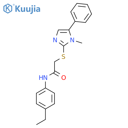 N-(4-ethylphenyl)-2-(1-methyl-5-phenyl-1H-imidazol-2-yl)sulfanylacetamide structure