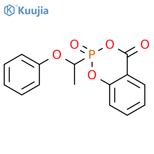 4H-1,3,2-Benzodioxaphosphorin-4-one, 2-(1-phenoxyethyl)-, 2-oxide structure