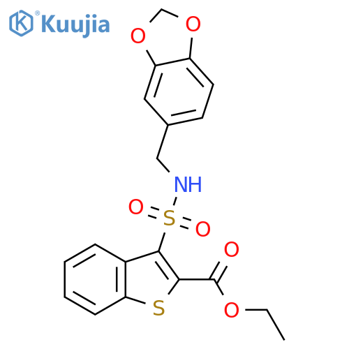 ethyl 3-{(2H-1,3-benzodioxol-5-yl)methylsulfamoyl}-1-benzothiophene-2-carboxylate structure