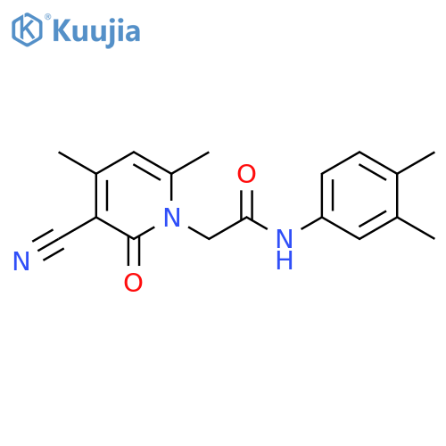 1(2H)-Pyridineacetamide, 3-cyano-N-(3,4-dimethylphenyl)-4,6-dimethyl-2-oxo- structure
