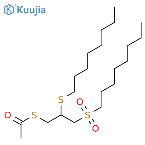 Ethanethioic acid, S-[3-(octylsulfonyl)-2-(octylthio)propyl] ester structure