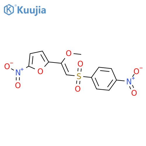 Furan, 2-[1-methoxy-2-[(4-nitrophenyl)sulfonyl]ethenyl]-5-nitro- structure