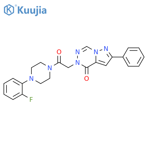 5-{2-4-(2-fluorophenyl)piperazin-1-yl-2-oxoethyl}-2-phenyl-4H,5H-pyrazolo1,5-d1,2,4triazin-4-one structure