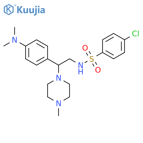 4-chloro-N-{2-4-(dimethylamino)phenyl-2-(4-methylpiperazin-1-yl)ethyl}benzene-1-sulfonamide structure