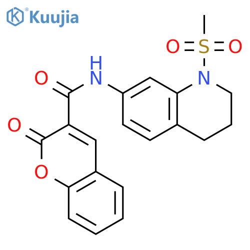 N-(1-methanesulfonyl-1,2,3,4-tetrahydroquinolin-7-yl)-2-oxo-2H-chromene-3-carboxamide structure