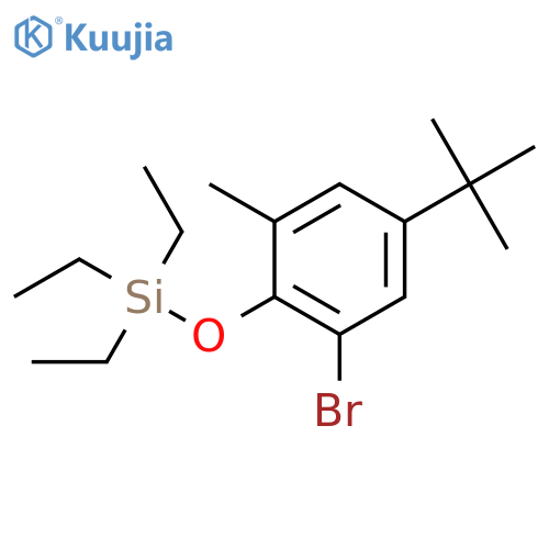 Silane, [2-bromo-4-(1,1-dimethylethyl)-6-methylphenoxy]triethyl- structure