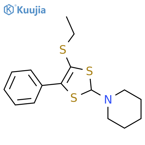 1-[4-(Ethylsulfanyl)-5-phenyl-2H-1,3-dithiol-2-yl]piperidine structure