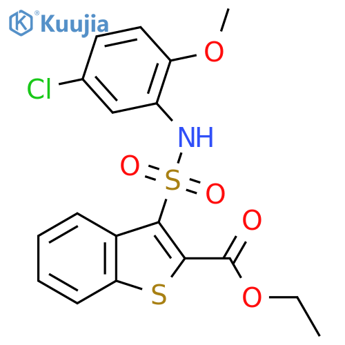 ethyl 3-(5-chloro-2-methoxyphenyl)sulfamoyl-1-benzothiophene-2-carboxylate structure
