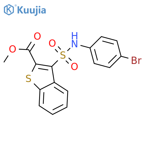 methyl 3-(4-bromophenyl)sulfamoyl-1-benzothiophene-2-carboxylate structure