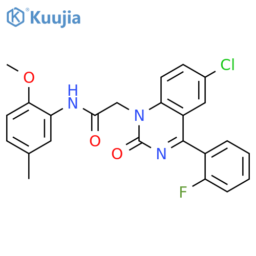 2-6-chloro-4-(2-fluorophenyl)-2-oxo-1,2-dihydroquinazolin-1-yl-N-(2-methoxy-5-methylphenyl)acetamide structure