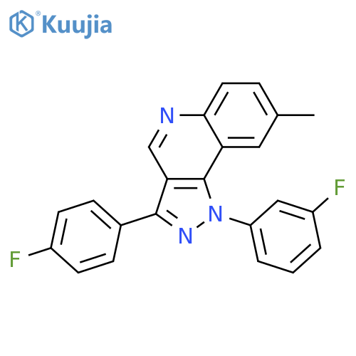 1-(3-fluorophenyl)-3-(4-fluorophenyl)-8-methyl-1H-pyrazolo4,3-cquinoline structure
