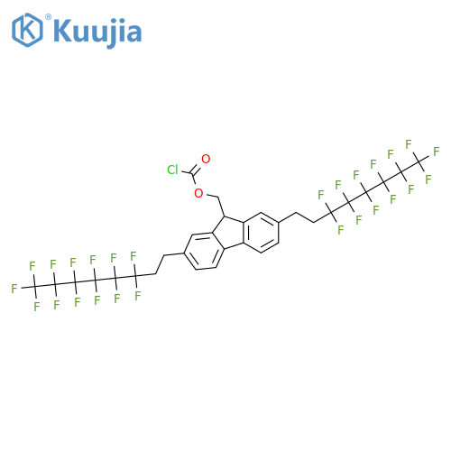 [1,8-Bis(4,4,5,5,6,6,7,7,8,8,9,9,9-tridecafluorononyl)-9-fluorenyl] methyl chloroformate structure