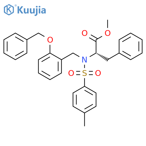 methyl 2-(N-(2-(benzyloxy)benzyl)-4-methylphenylsulfonamido)-3-phenylpropanoate structure
