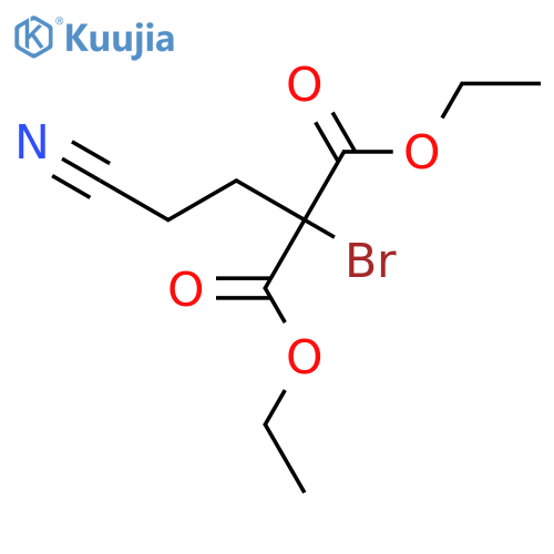 Propanedioic acid,2-bromo-2-(2-cyanoethyl)-, 1,3-diethyl ester structure
