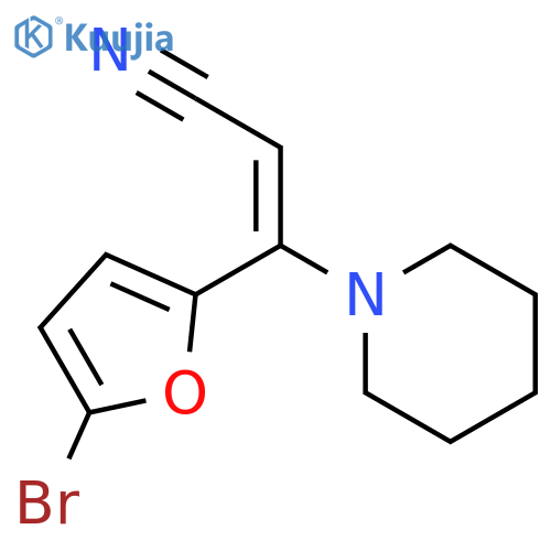 2-Propenenitrile, 3-(5-bromo-2-furanyl)-3-(1-piperidinyl)-, (Z)- structure