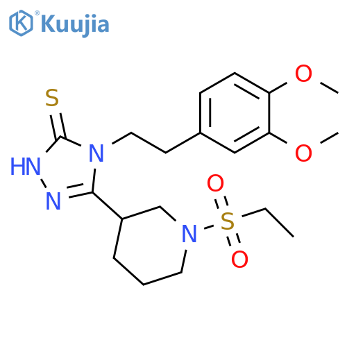 4-(3,4-Dimethoxyphenethyl)-5-(1-(ethylsulfonyl)-piperidin-3-yl)-4H-1,2,4-triazole-3-thiol structure