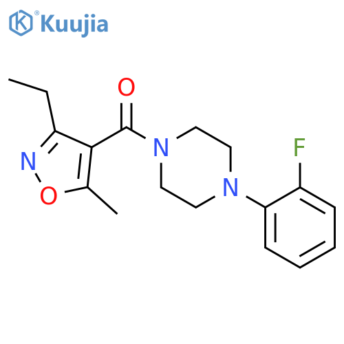 Methanone, (3-ethyl-5-methyl-4-isoxazolyl)[4-(2-fluorophenyl)-1-piperazinyl]- structure