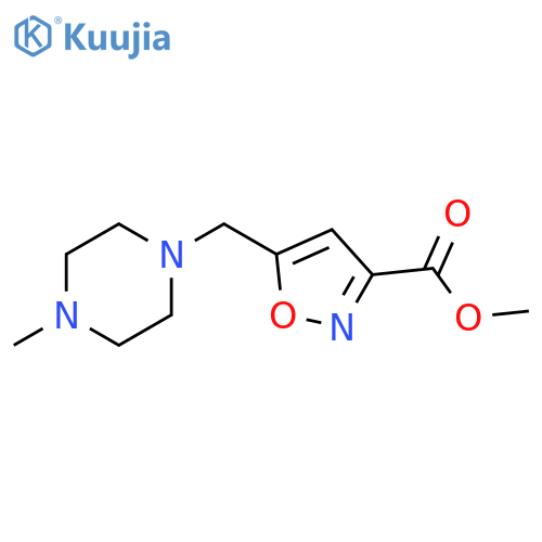 Methyl 5-(4-methylpiperazin-1-yl)methyl-1,2-oxazole-3-carboxylate structure