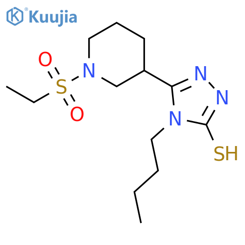 4-Butyl-5-1-(ethylsulfonyl)piperidin-3-yl-4H-1,2,4-triazole-3-thiol structure