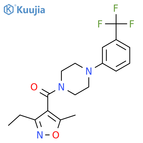 Methanone, (3-ethyl-5-methyl-4-isoxazolyl)[4-[3-(trifluoromethyl)phenyl]-1-piperazinyl]- structure