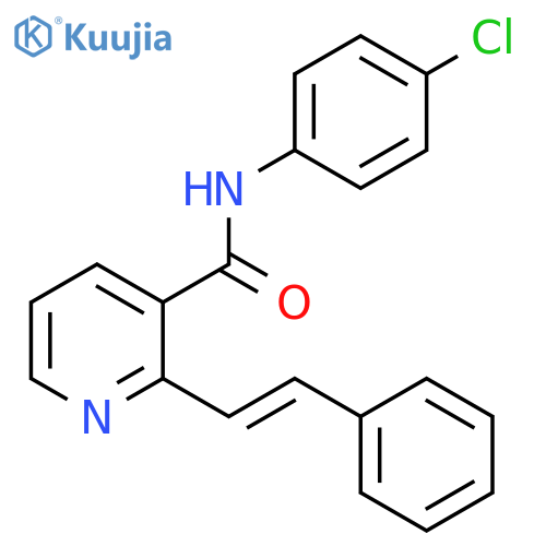 3-Pyridinecarboxamide, N-(4-chlorophenyl)-2-(2-phenylethenyl)- structure
