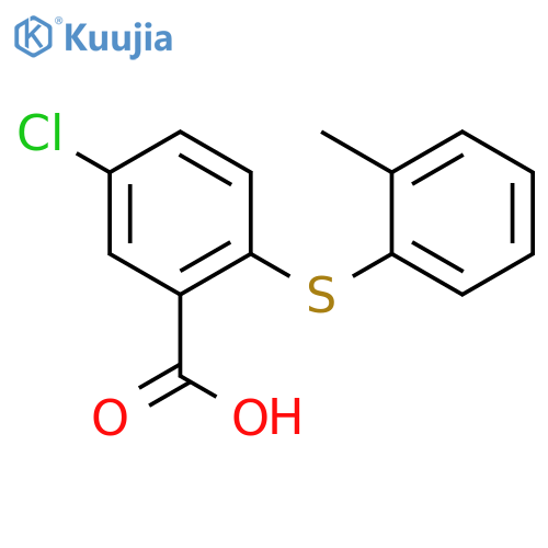 Benzoic acid, 5-chloro-2-[(2-methylphenyl)thio]- structure