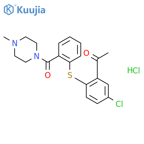 1-[5-chloro-2-({2-[(4-methylpiperazin-1-yl)carbonyl]phenyl}sulfanyl)phenyl]ethanone hydrochloride structure