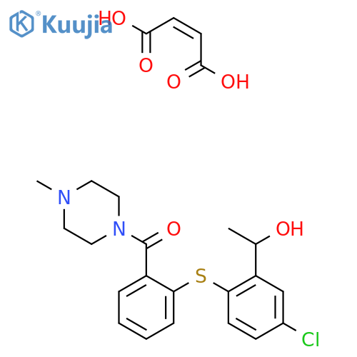 1-(2-(4-Chloro-2-(1-hydroxyethyl)phenylthio)benzoyl)-4-methylpiperazine hydrogen maleate structure